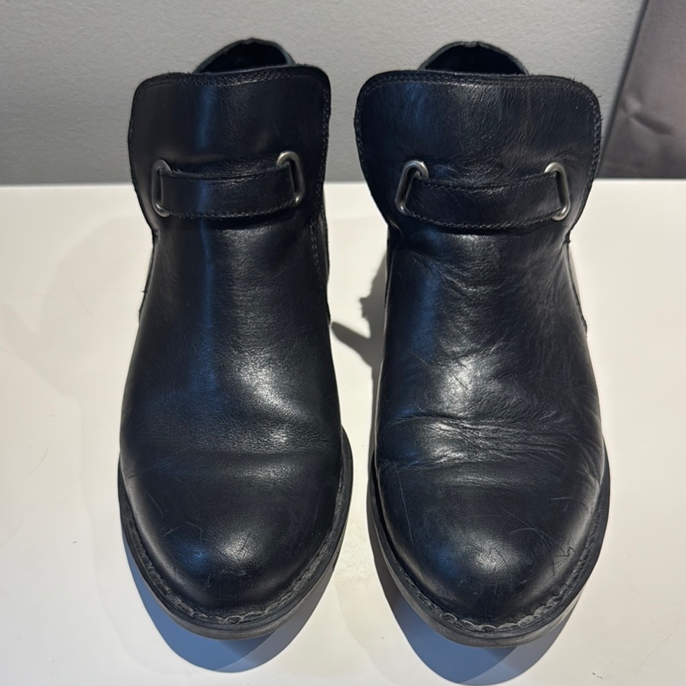 Born Black Leather Ankle Boots